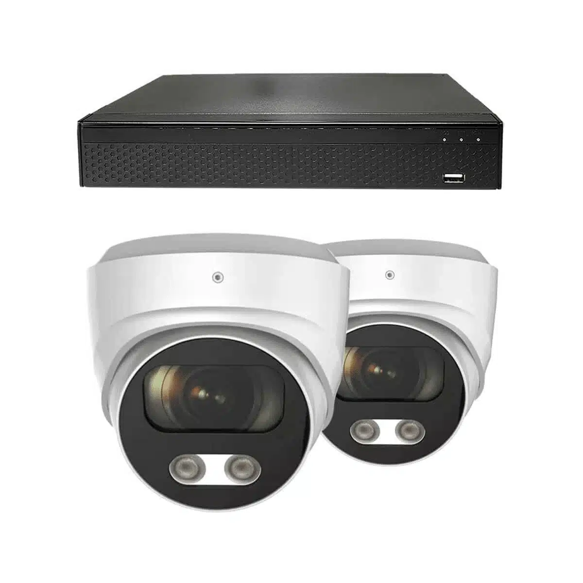 Dutch Security Systems 2x Beveiligingscamera Bekabeld - Dome Basic - Wit