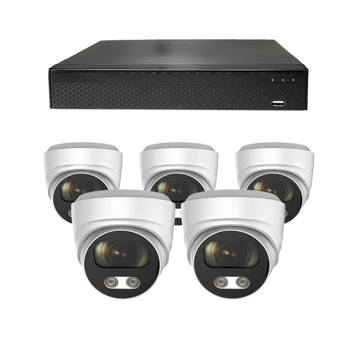 Dutch Security Systems 5x Beveiligingscamera Bekabeld - Dome Basic - Wit