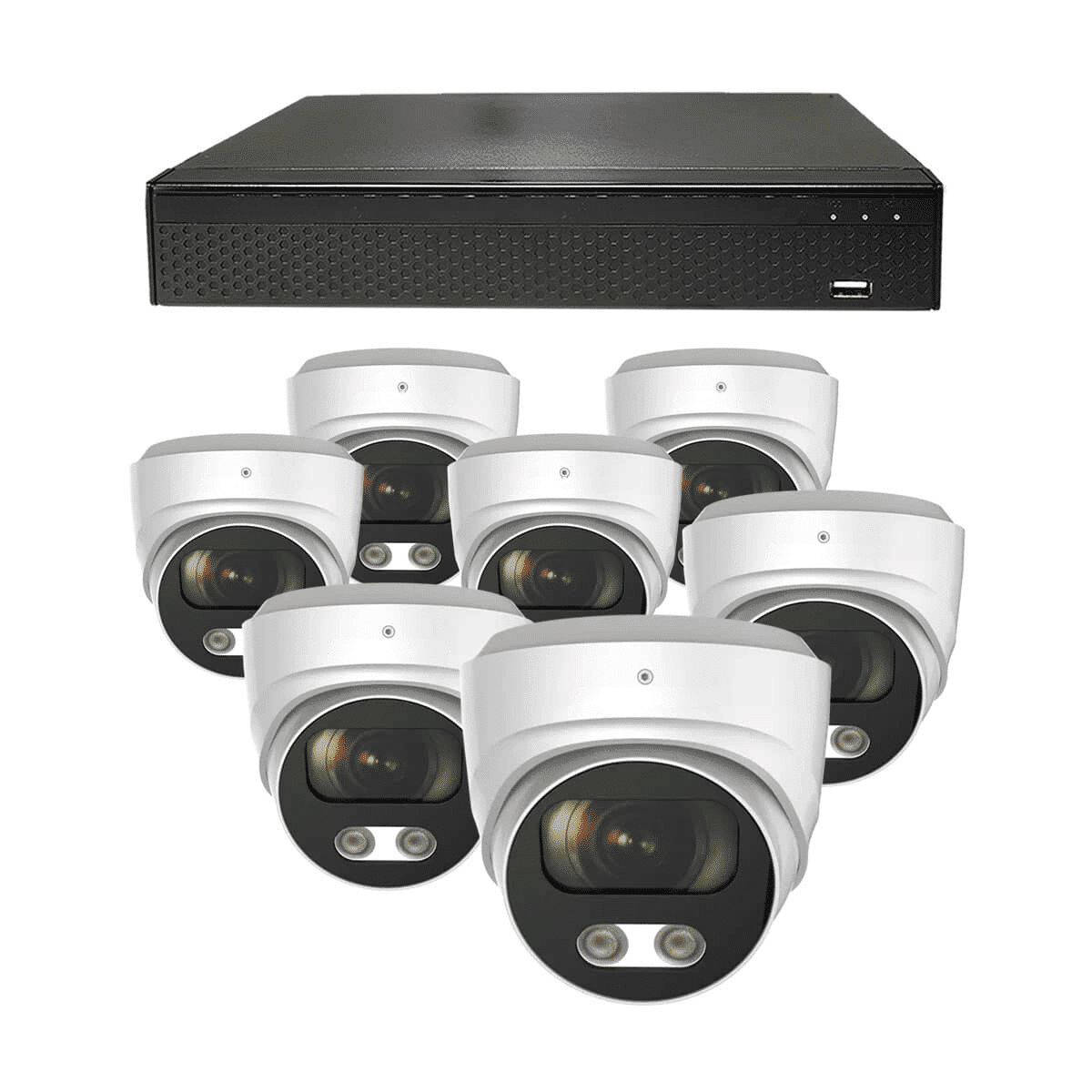 Dutch Security Systems 6x Beveiligingscamera Bekabeld - Dome Basic - Wit