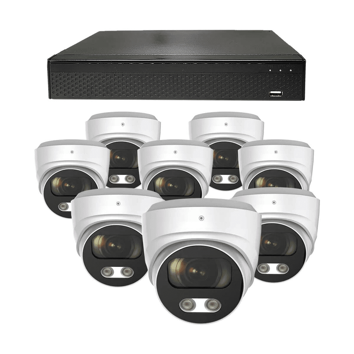 Dutch Security Systems 8x Beveiligingscamera Bekabeld - Dome Basic - Wit