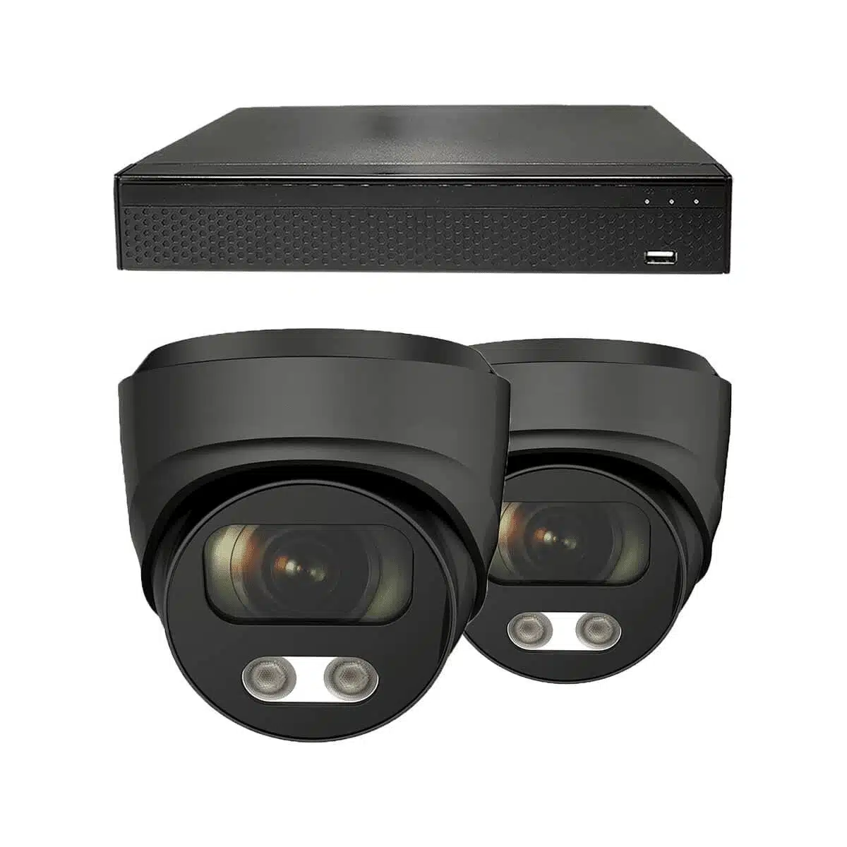 Dutch Security Systems 2x Beveiligingscamera Bekabeld - Dome Basic - Zwart