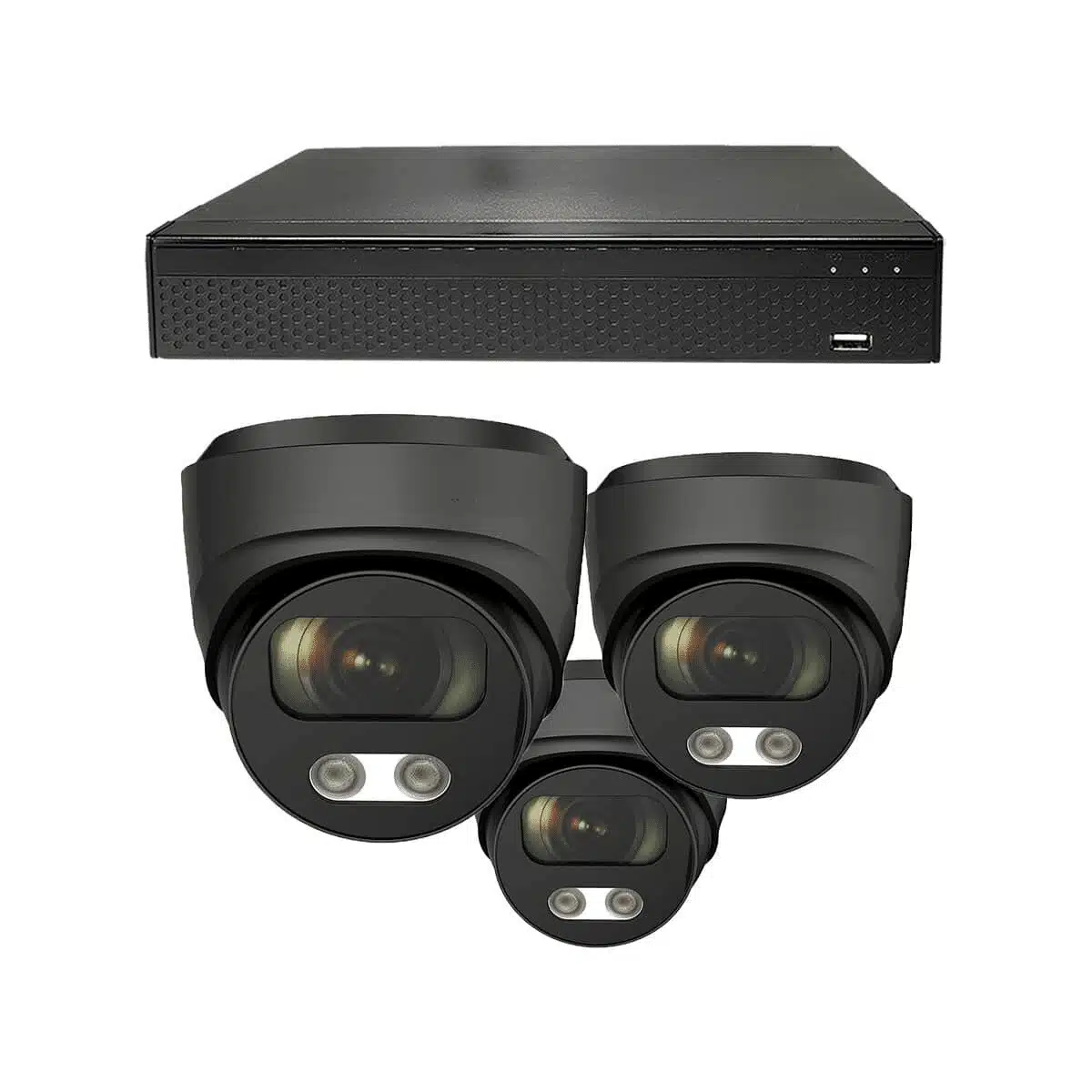 Dutch Security Systems 3x Beveiligingscamera Bekabeld - Dome Basic - Zwart