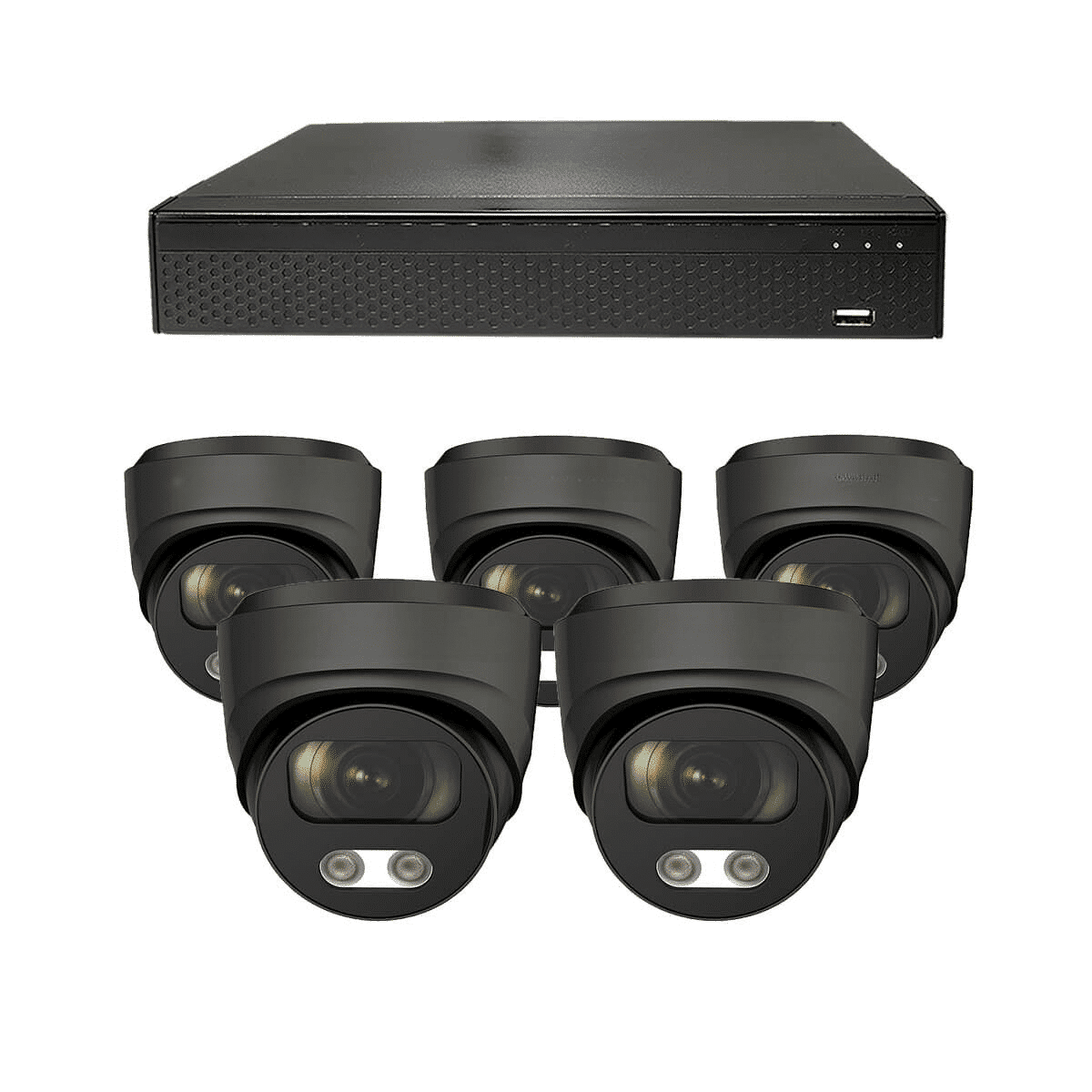 Dutch Security Systems 5x Beveiligingscamera Bekabeld - Dome Basic - Zwart