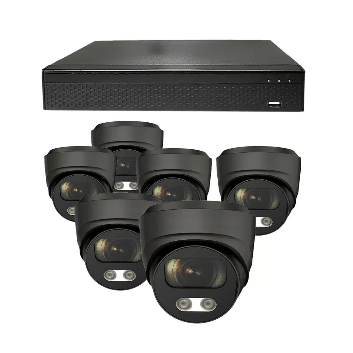 Dutch Security Systems 6x Beveiligingscamera Bekabeld - Dome Basic - Zwart