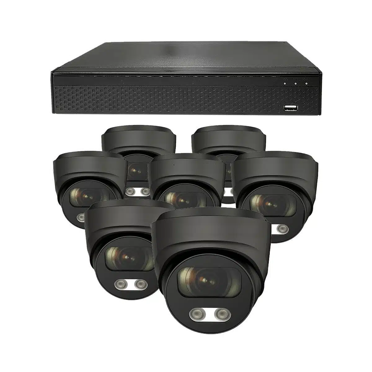 Dutch Security Systems 7x Beveiligingscamera Bekabeld - Dome Basic - Zwart