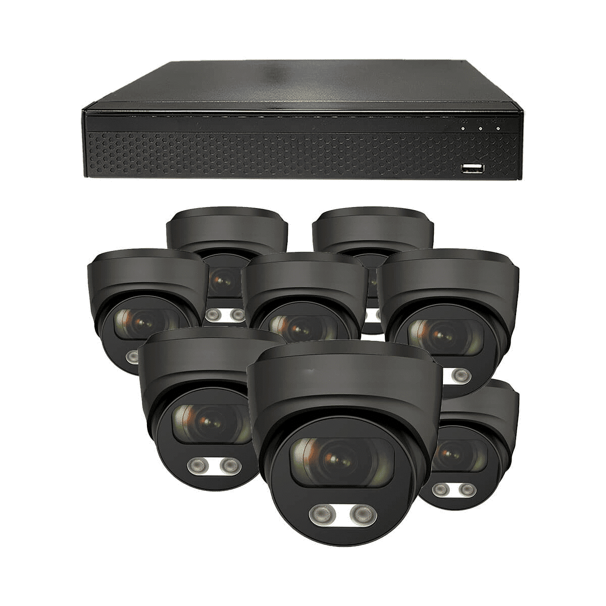 Dutch Security Systems 8x Beveiligingscamera Bekabeld - Dome Basic - Zwart