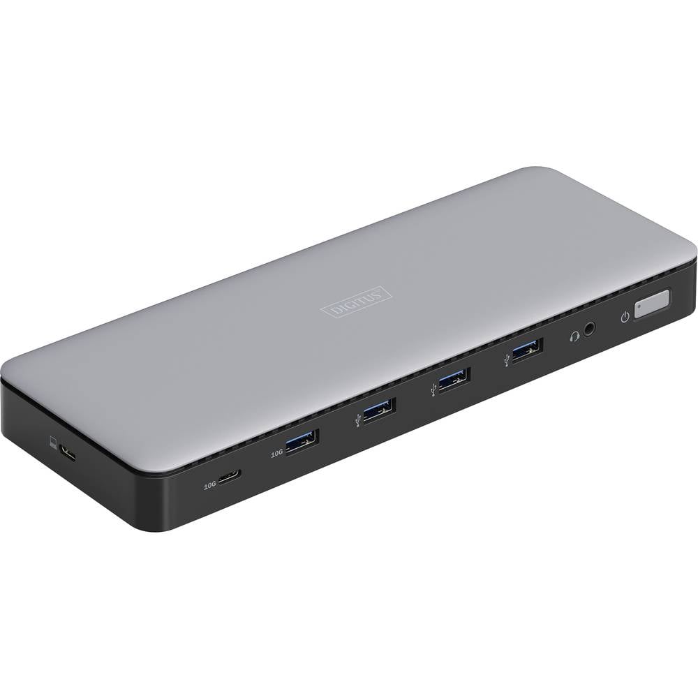 Digitus DA-70918 USB-C dockingstation Incl. laadfunctie, Geïntegreerde kaartlezer, M.2 SSD-slot, Ondersteunt 8K@30 Hz (1x) / 4K@30Hz (2x)