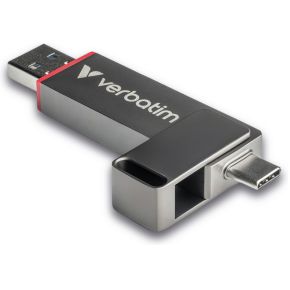 Verbatim Dual QuickStick USB flash drive 128 GB Grijs