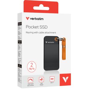 Verbatim Pocket SSD 2 TB USB Type-C 3.2 Gen 2 (3.1 Gen 2) Zwart, Oranje