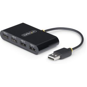 StarTech.com 4-Port USB 2.0 Hub USB Bus Powered Small Travel Mini USB Hub USB 2.0 Splitter Multi-Port Portable USB Hub 480Mbps Overcurrent Protection (OCP) - hub - 4 ports USB-Hubs - 4 - Schwarz