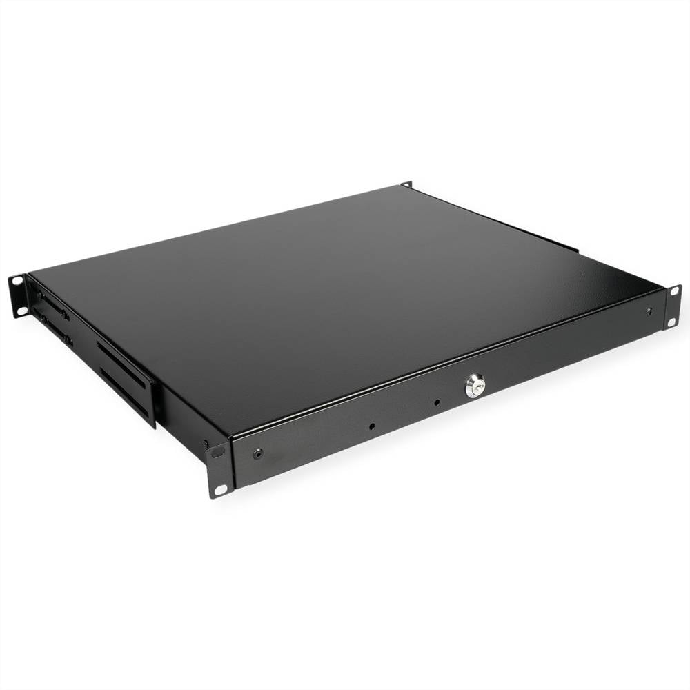 Roline 19-inch toetsenbordlade 1 U, 400mm diep afsluitbaar zwart