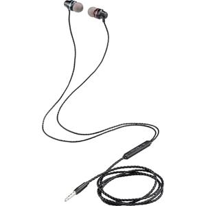 Renkforce RF-IE-JH01 In Ear headset Telefoon Kabel Zwart Afstandsbediening