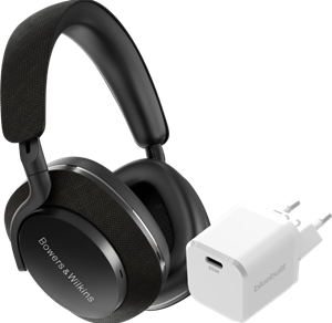 Bowers & Wilkins Px7 S2 Zwart + BlueBuilt Power Delivery Oplader met Usb C Poort 20W Wit
