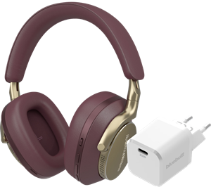 Bowers & Wilkins PX8 Rood + BlueBuilt Power Delivery Oplader met Usb C Poort 20W Wit
