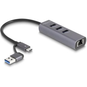 DeLock 64282 laptop dock & poortreplicator Bedraad USB 3.2 Gen 1 (3.1 Gen 1) Type-C Grijs