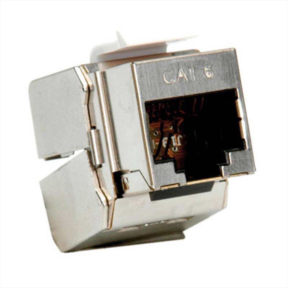 Roline Cat.6 (Class E) Keystone, afgeschermd, zilverkleurig, geen gereedschap nodig