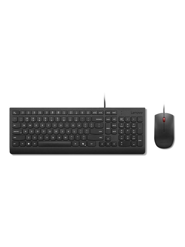 Lenovo Essential Wired Combo - keyboard and mouse set - QWERTY - Nordic - black Input Device - Keyboard and mouse set - Noords - Zwart