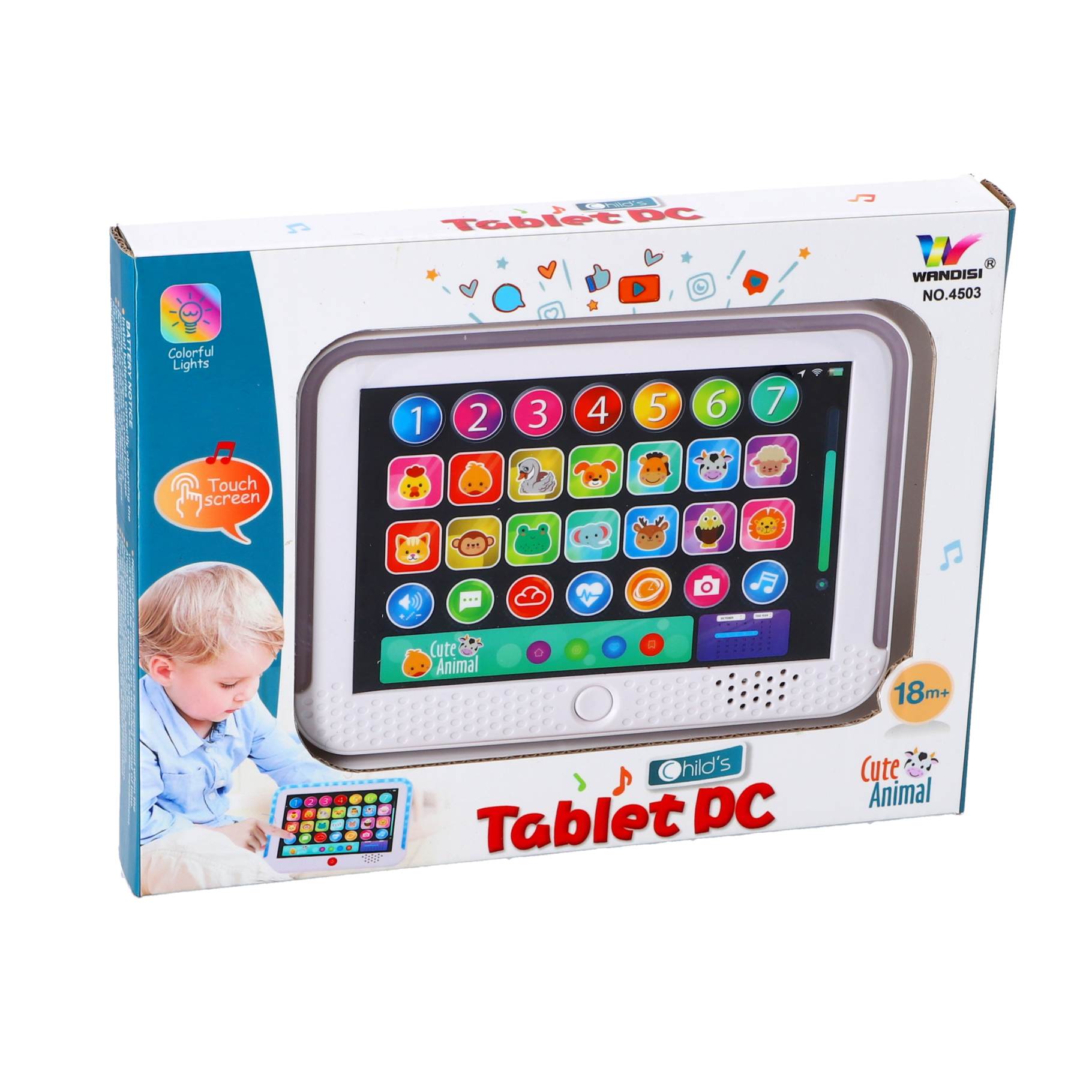 Top1Toys Kinder tablet dieren met geluid