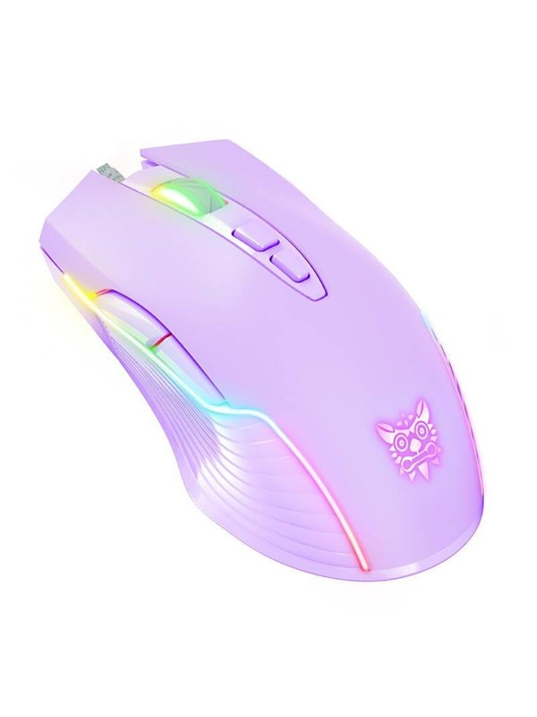 ONIKUMA CW905 Wired - Gaming muis - Optisch - 7 knoppen - Paars met RGB