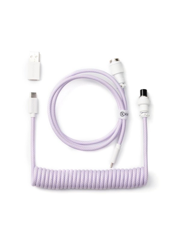 Keychron Coiled Aviator USB-C Cable Straight - Light Purple - Upgrade Accessoires - Paars