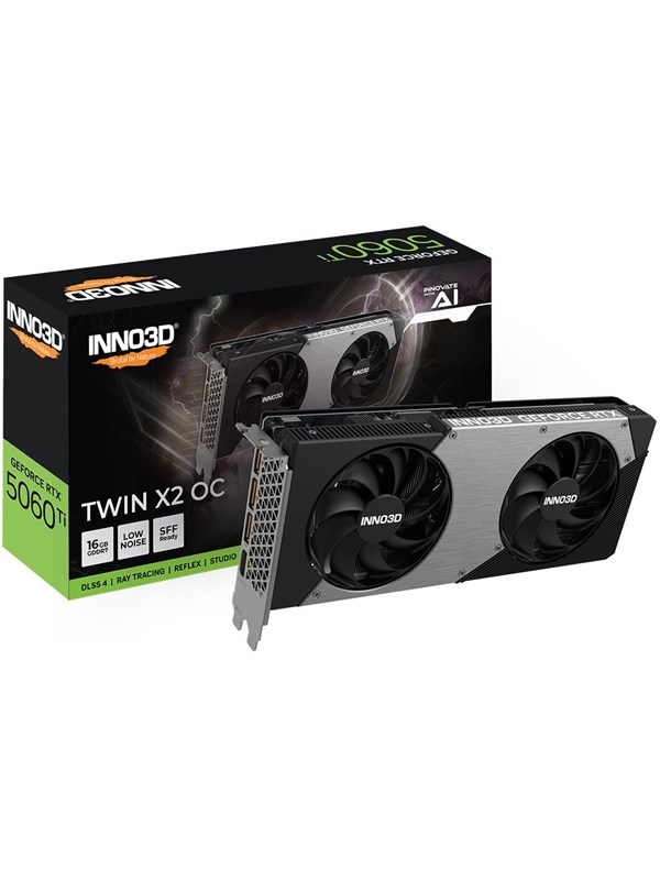 Inno3d GeForce RTX 5060 Ti Twin X2 OC - 16GB GDDR7 RAM - Grafische kaarten
