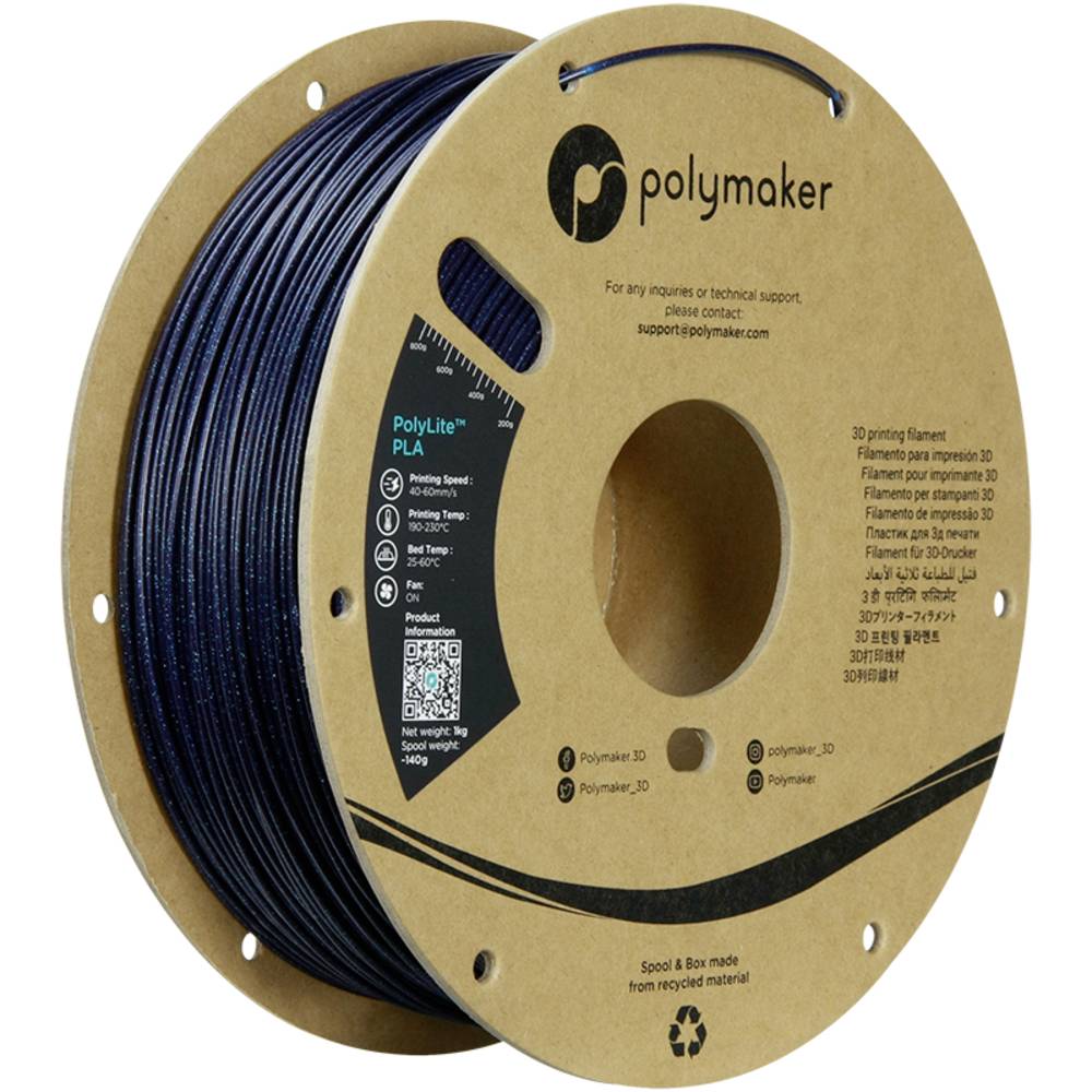 Polymaker PA02014 Galaxy Filament PLA kunststof Hoge stijfheid, Hoge treksterkte 1.75 mm 1000 g Donkerblauw PolyLite™ 1 stuk(s)