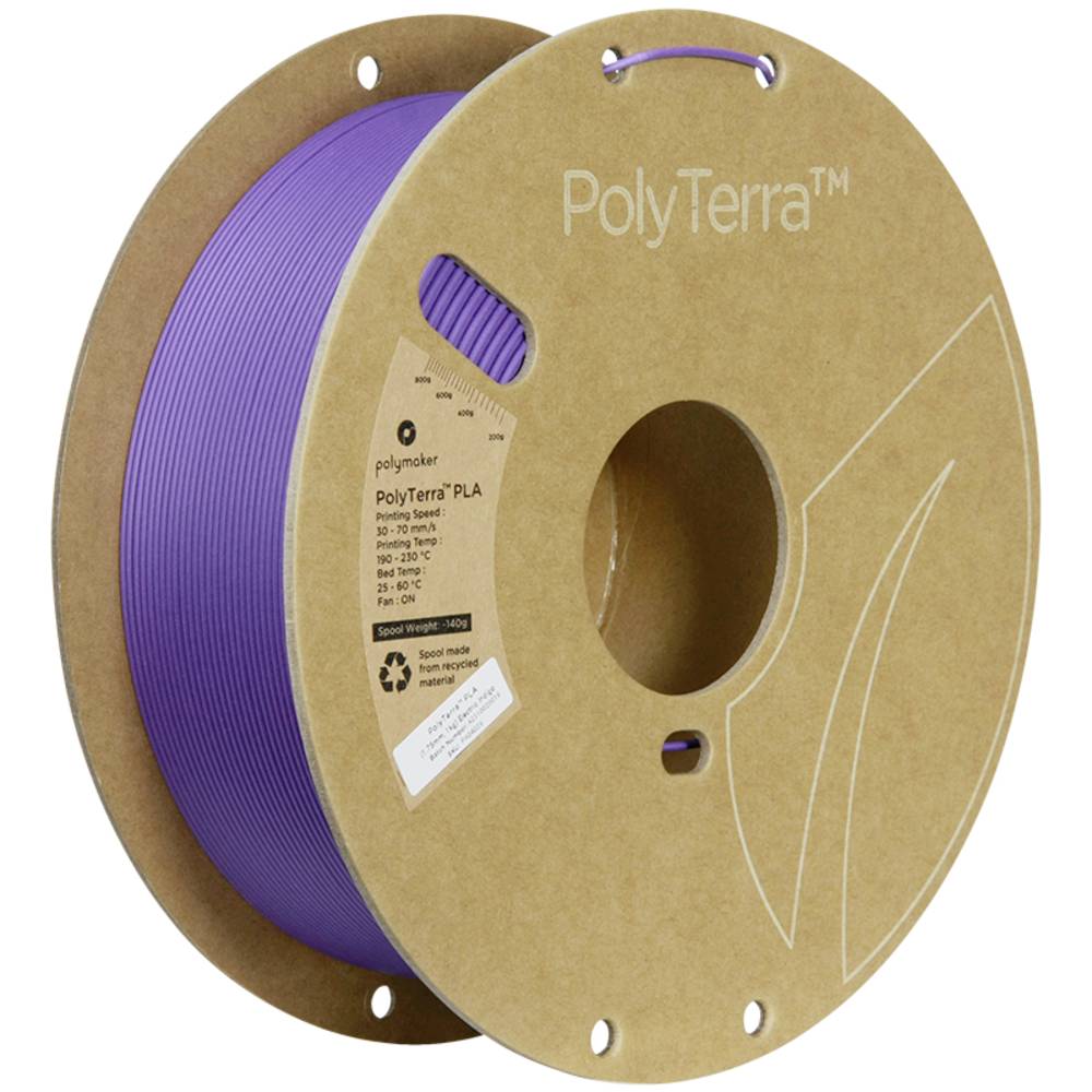 Polymaker PA04039 Regular Filament PLA kunststof Gering kunststofgehalte, Mat 1.75 mm 1000 g Electric Indigo PolyTerra™ 1 stuk(s)