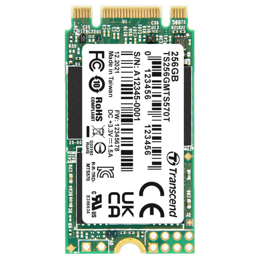 Transcend 256 GB SATA M.2 SSD 2242 harde schijf TS256GMTS570T-VS1