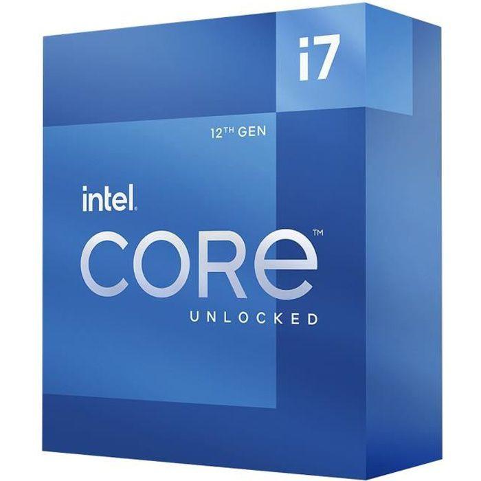 Intel Processeur -  - Core i7-12700K - 12 coeurs (8P+4E) - Socket LGA1700 - Chipset Série 600 - TDP 125W (BX8071512700K)