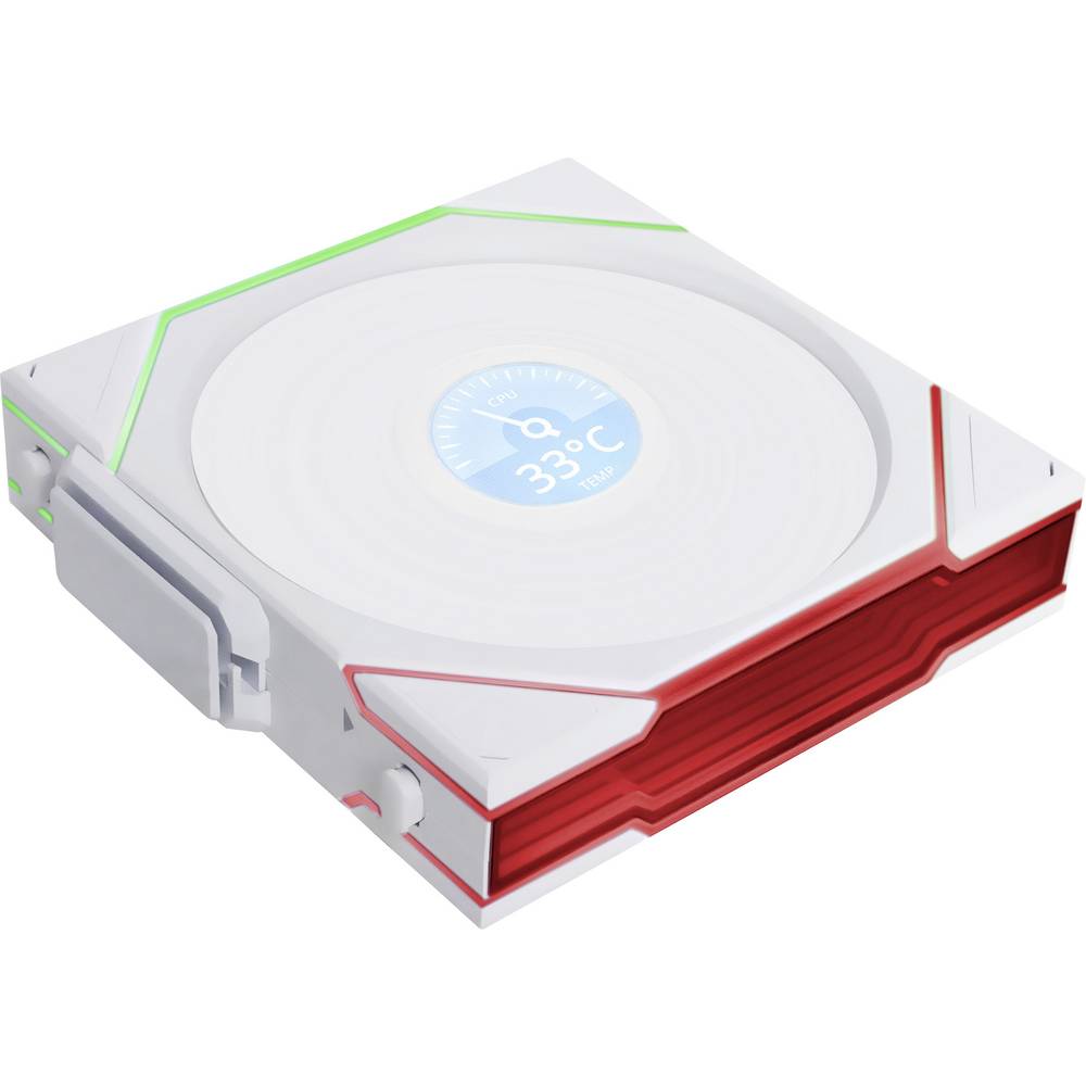 Lian Li UNI FAN TL Wireless LCD Lüfter, ARGB, PWM - 120 mm, weiß PC-ventilator Wit (b x h x d) 120 x 28 x 124 m