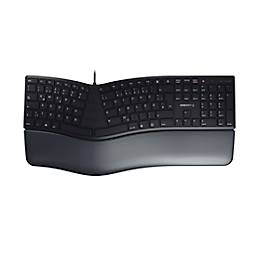 Cherry Keyboard KC 4500 ERGO, Duitse toetsenbordindeling, USB, ergonomisch gevormd, gevoerde handpalmsteun, kantelbaar, met USB-kabel, zwart