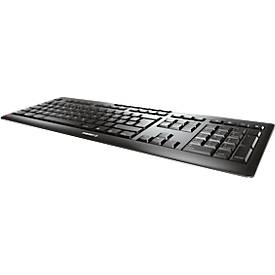 Cherry Draadloos toetsenbord  STREAM KEYBOARD WIRELESS, QWERTZ, numeriek toetsenblok, 10 extra toetsen, tot 10 m, USB-A, Blaue Engel, zwart