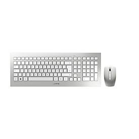 Cherry Draadloos toetsenbord met muis  DW 8000, QWERTZ, 1000/2000 dpi, bereik 10 m, incl. ontvanger & batterijen, wit-zilver
