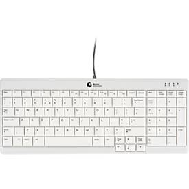 BakkerElkhuizen Toetsenbord  UltraBoard 960 V2, QWERTZ, met numeriek toetsenbord, USB-C, ergonomisch, compact & gemakkelijk voor de ogen, L 146 x B 363 x H 19 mm, grijs