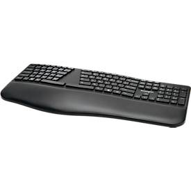 Kensington Toetsenbord  Pro Fit Ergo, ergonomisch ontwerp, draadloos, polssteun, Windows & Mac, B 216 x D 436 x H 38 mm zwart