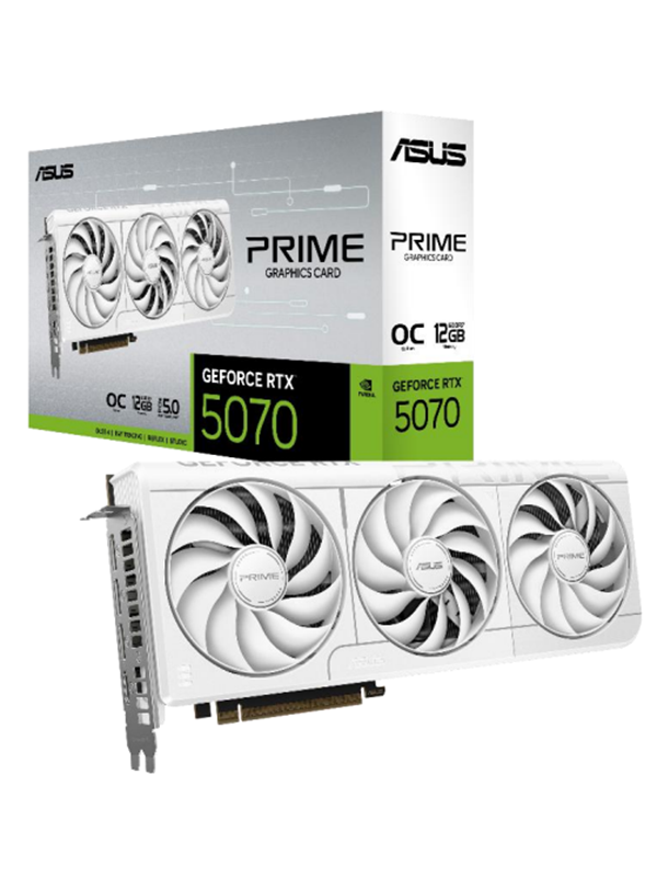 Asus GeForce RTX 5070 Prime OC White - 12GB GDDR7 RAM - Grafische kaarten