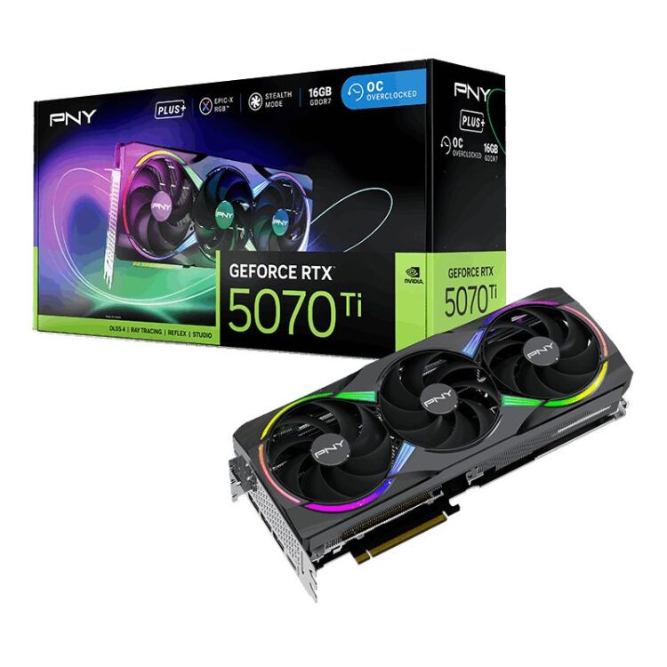 PNY 12GB D7 RTX 5070TI OC ARGB grafische kaart