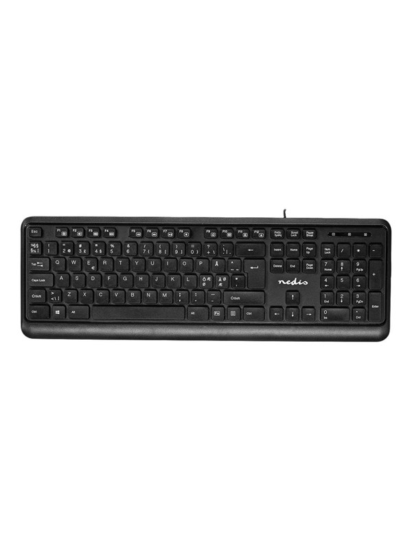 Nedis  keyboard - QWERTY - Nordic - black - Toetsenbord - Noords - Zwart