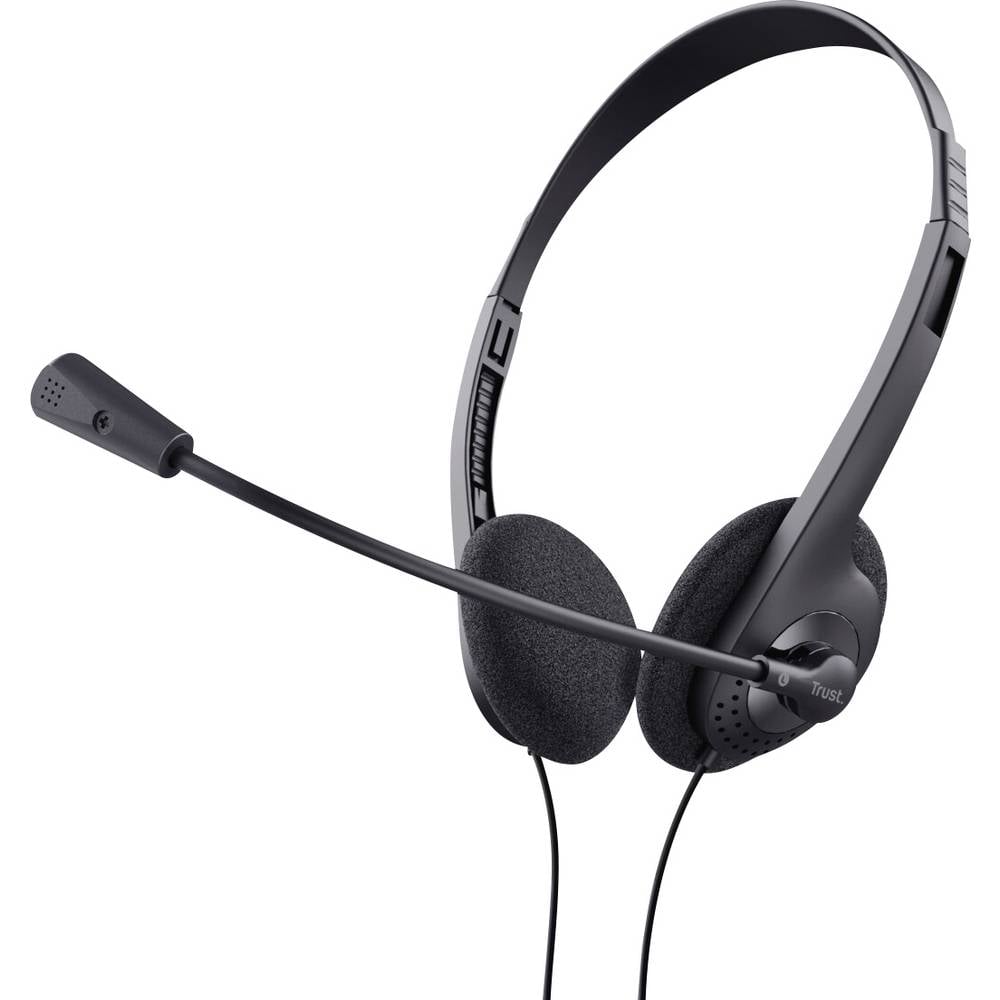 Trust Kopfhörer Headset Schwarz On Ear headset Computer Kabel Zwart