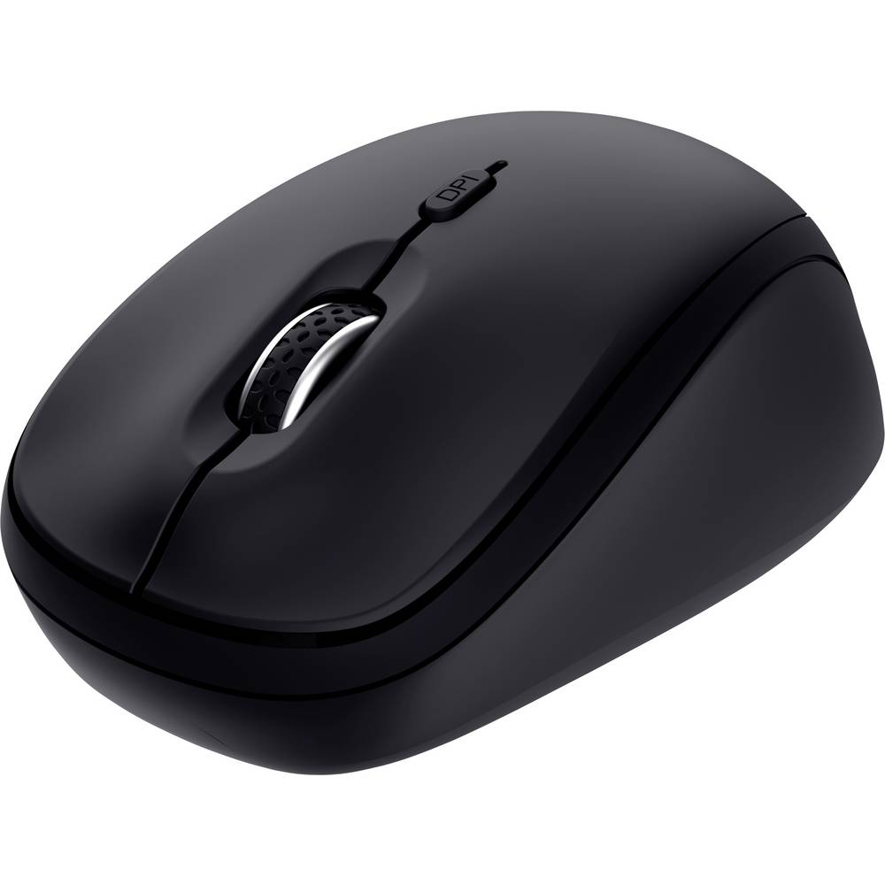 Trust YVI+ MULTI-DEVICE WIRELESS MOUSE BLACK Muis Draadloos, Bluetooth, USB Zwart 3 Toetsen