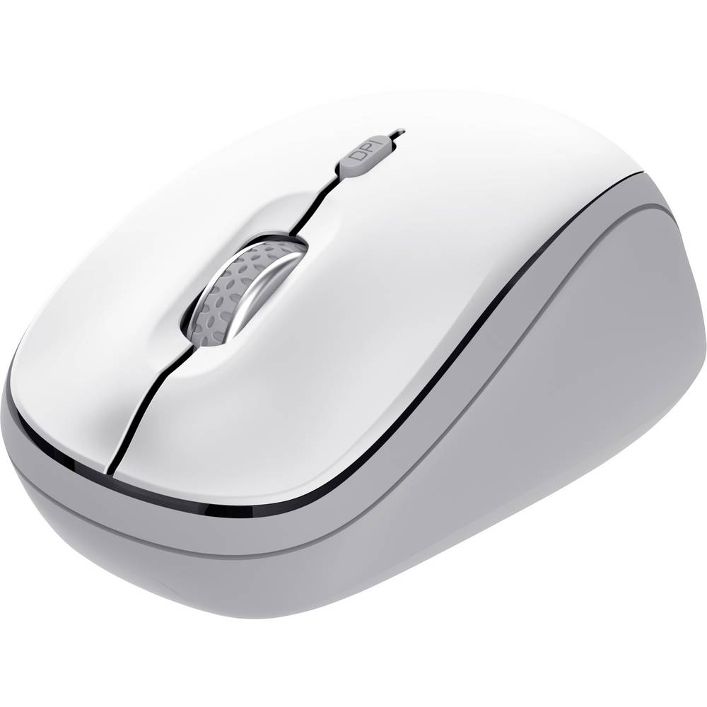 Trust YVI+ MULTI-DEVICE WIRELESS MOUSE WHITE Muis Draadloos, Bluetooth, USB Wit 3 Toetsen