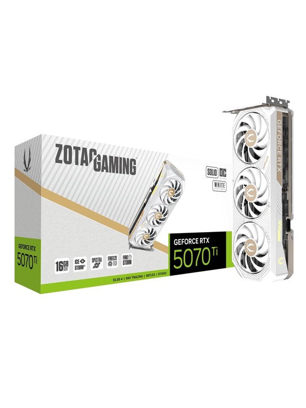 Zotac GeForce RTX 5070 Ti Solid Core OC White - 16GB GDDR7 RAM - Grafische kaarten