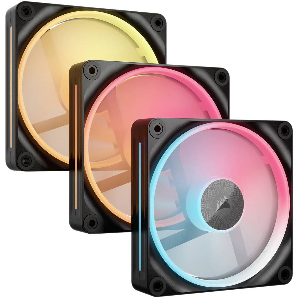Corsair LX120-R RGB iC PC-ventilator Zwart (b x h x d) 120 x 120 x 20 mm
