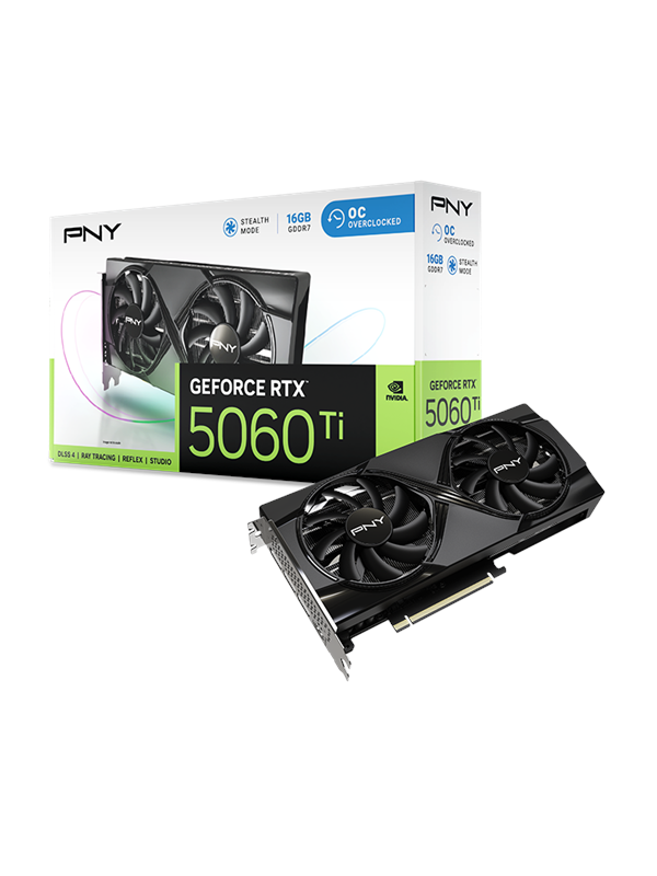 Pny GeForce RTX 5060 Ti Dual Fan OC - 16GB GDDR7 RAM - Grafische kaarten