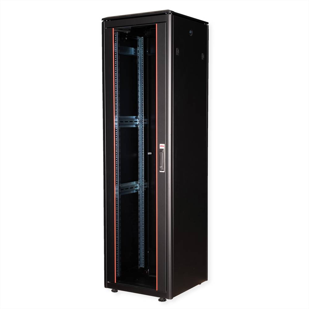 Roline 19-inch netwerkkast Pro 47 U, 600x600 BxD Glazen deur zwart
