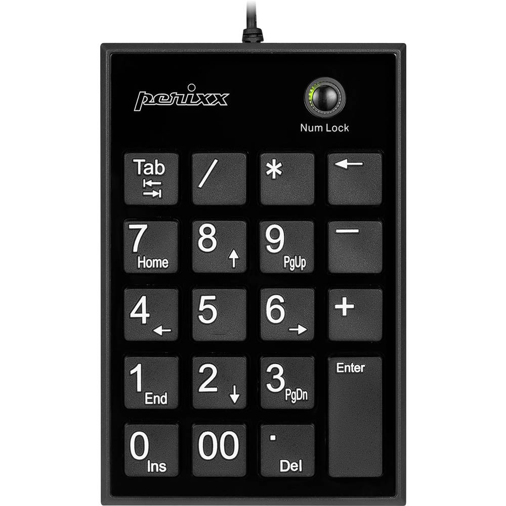 Perixx PERIPAD-202 U B Numeriek toetsenbord Kabelgebonden Zwart