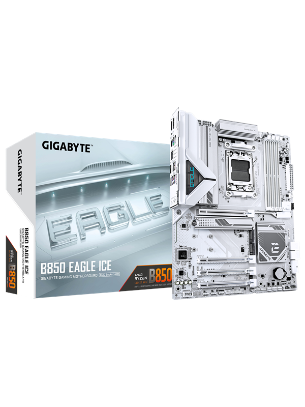 Gigabyte B850 EAGLE ICE Moederbord - AMD B850 - AMD AM5 socket - DDR5 RAM - ATX