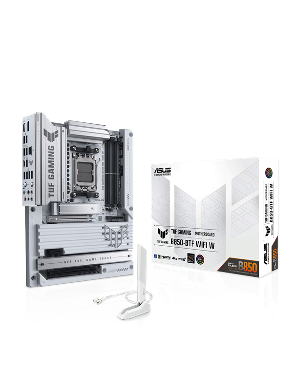 Asus TUF GAMING B850-BTF WIFI WHITE Moederbord - AMD B850 - AMD AM5 socket - DDR5 RAM - ATX (BTF Standard)