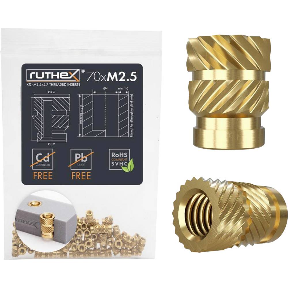 Ruthex Schroefdraadinzet RX-M2,5x5.7 GE-M25x57-001