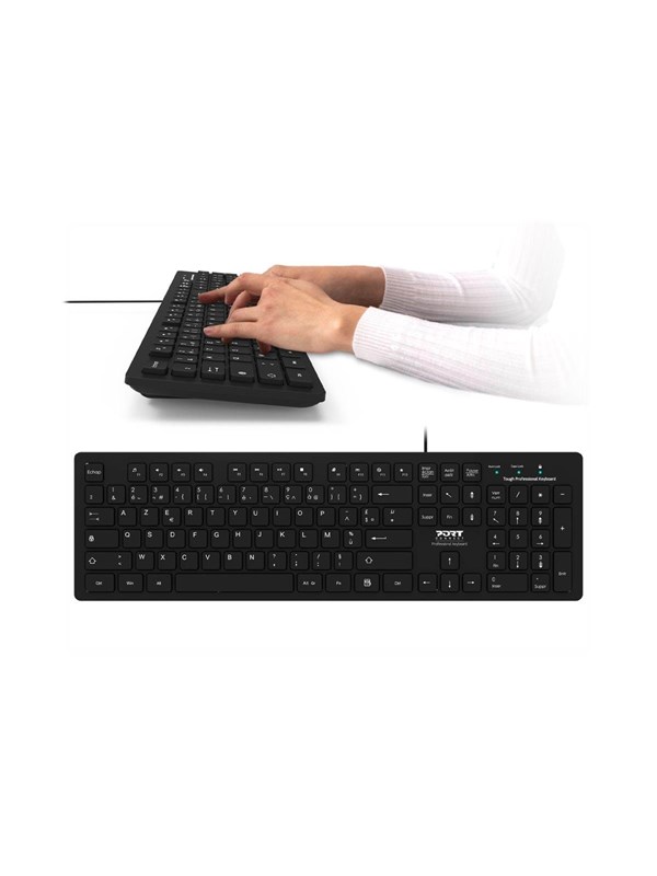PORT DESIGNS PORT Connect TOUGH OFFICE - Toetsenbord - Engels - VK - Zwart